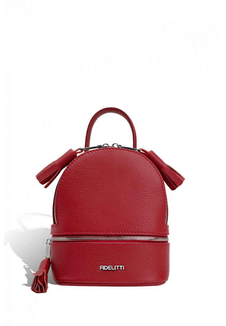 Woman Leather Backpack Lady Anne 'GO GO' Mini Red