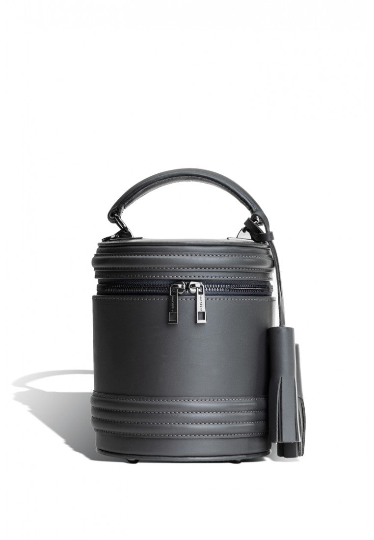 Woman Leather Crossbody Bag Lady Anne Barrel Gray