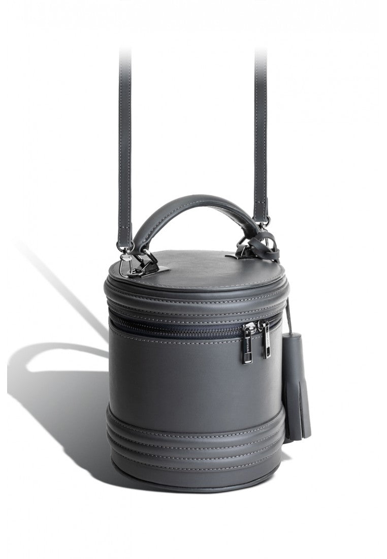 Woman Leather Crossbody Bag Lady Anne Barrel Gray