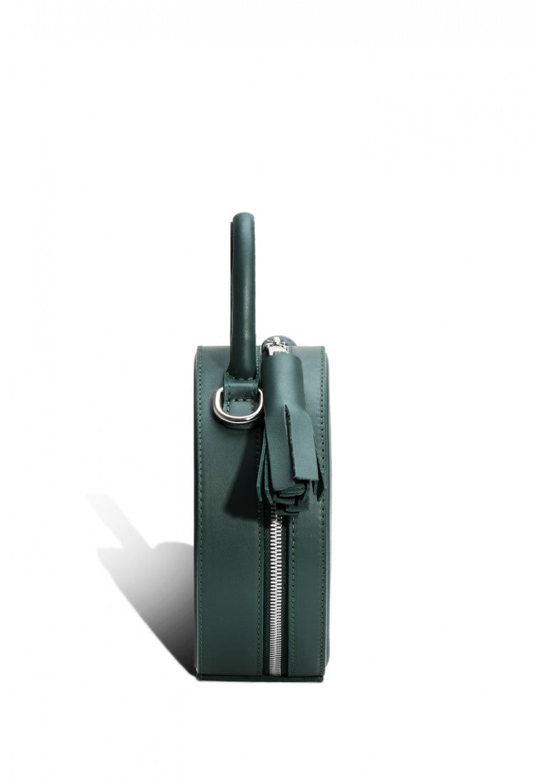 Woman Leather Cross Body Bag Lady Anne Tesoro Mini Green