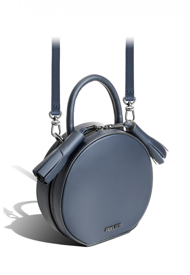 Woman Leather Crossbody Bag Lady Anne Tesoro Mini Dark Slate Blue