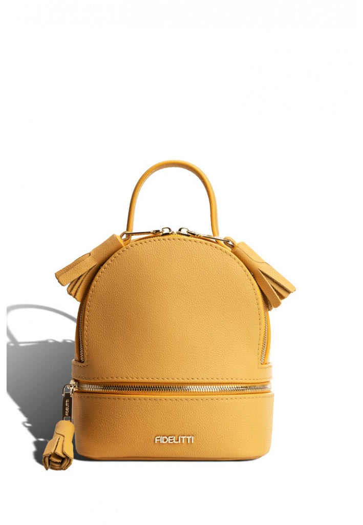 Woman Leather Backpack Lady Anne 'GO GO' Mini Yellow