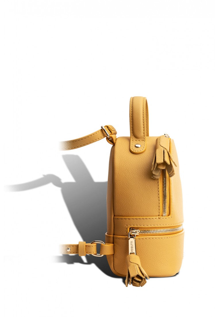 Woman Leather Backpack Lady Anne 'GO GO' Mini Yellow