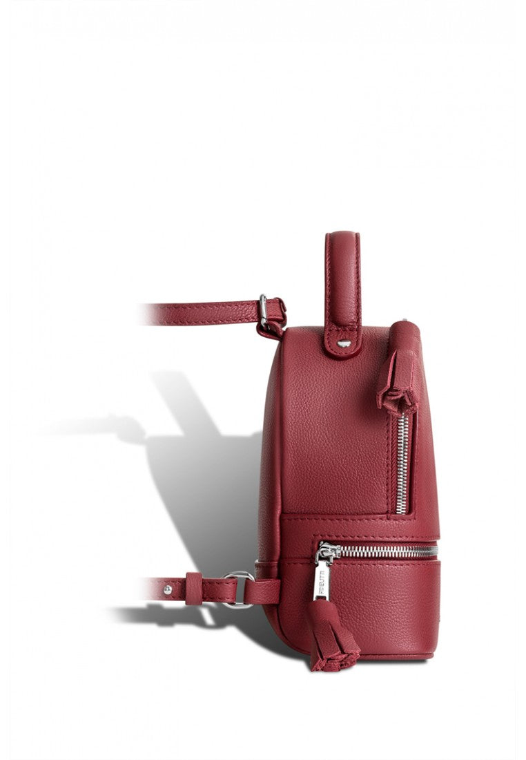 Woman Leather Backpack Lady Anne 'GO GO' Mini Burgundy