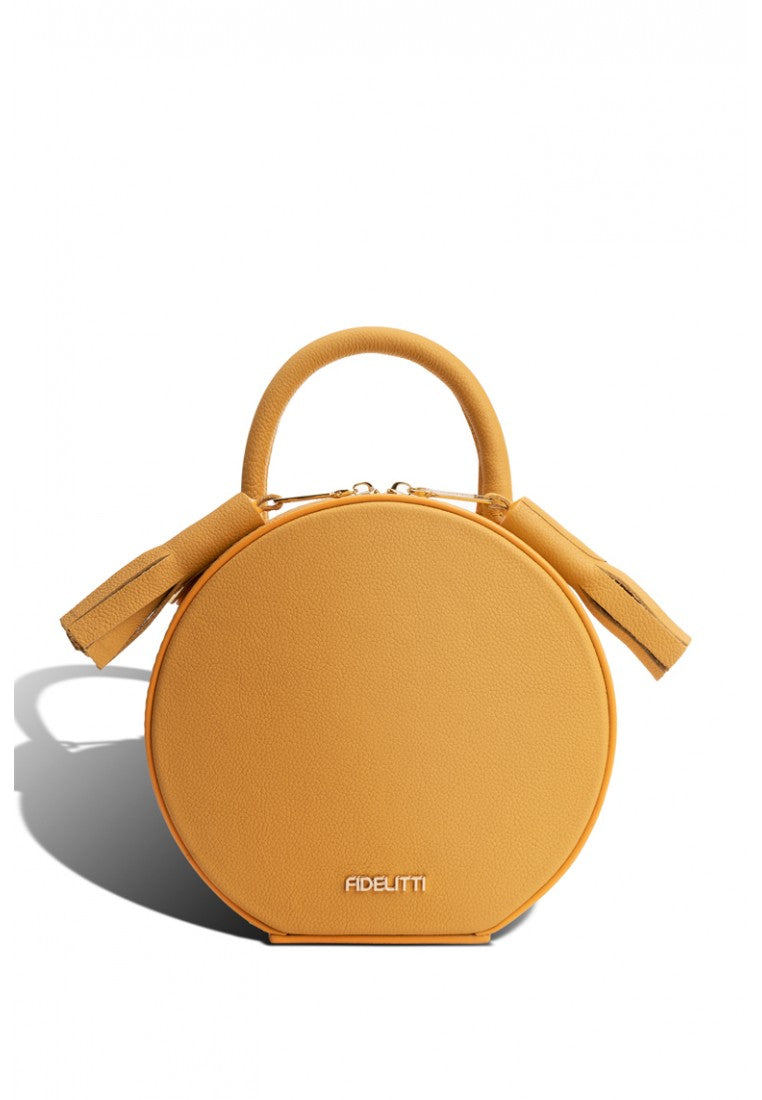 Woman Leather Crossbody Bag Lady Anne Tesoro Mini Yellow