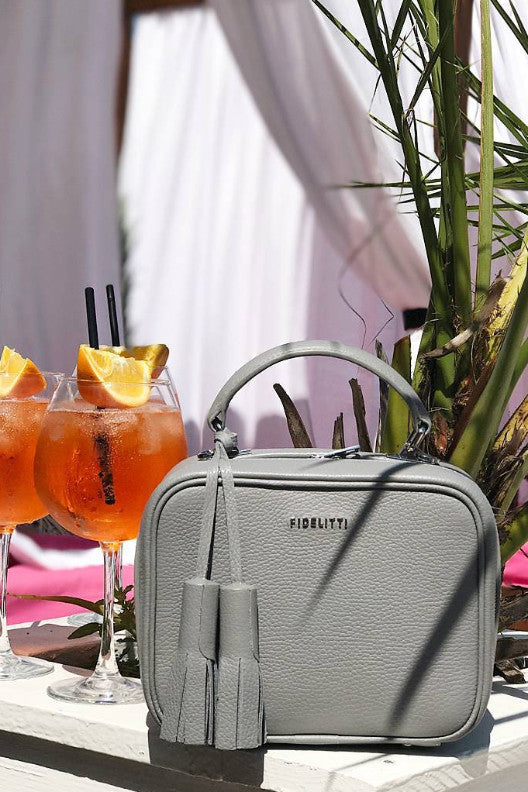 Woman Leather Cross Body Bag BonBon Gray