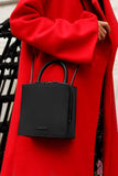 Woman Leather Crossbody Bag Lady Anne Cube Black