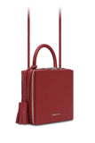 Woman Leather Cross Body Bag Lady Anne Cube Red