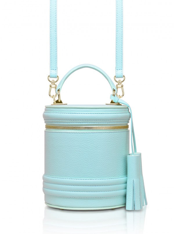 Woman Leather Crossbody Bag Lady Anne Barrel Turquoise