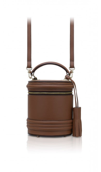Woman Leather Cross Body Bag Lady Anne Barrel Brown