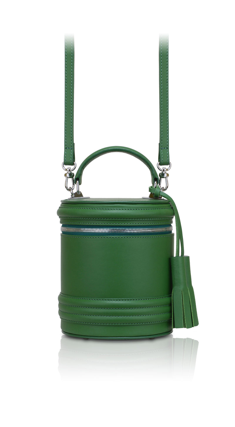 Woman Leather Cross Body Bag Lady Anne Barrel Green