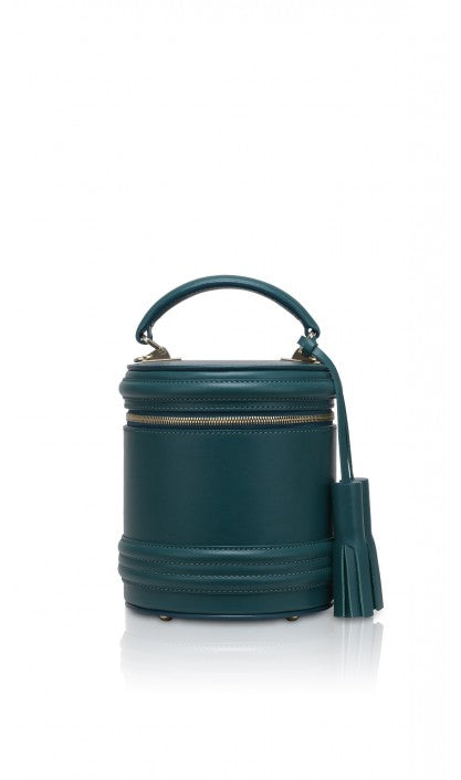 Woman Leather Cross Body Bag Lady Anne Barrel Teal