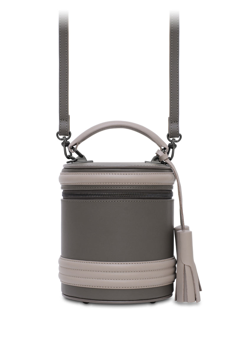 Woman Leather Cross Body Bag Lady Anne Barrel Gray & Gray