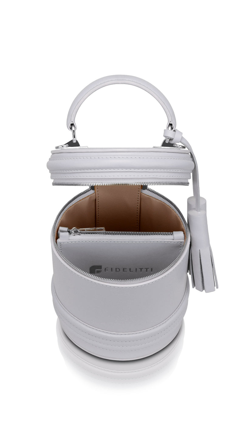 Woman Leather Crossbody Bag Lady Anne Barrel Whitesmoke