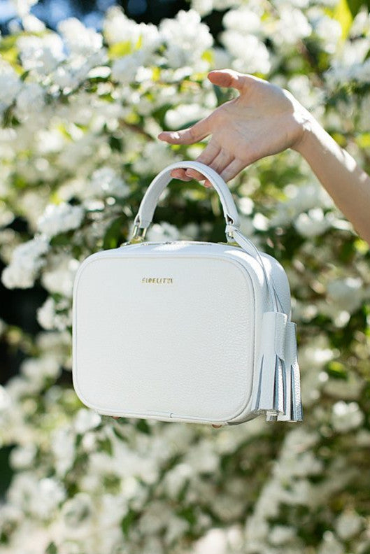 Woman Leather Cross Body Bag BonBon White