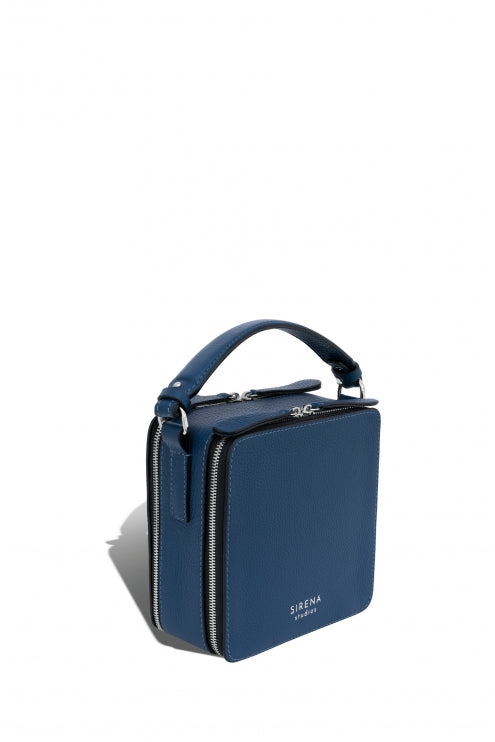 Woman Leather Cross Body Bag Lady Anne Double Cube Teal