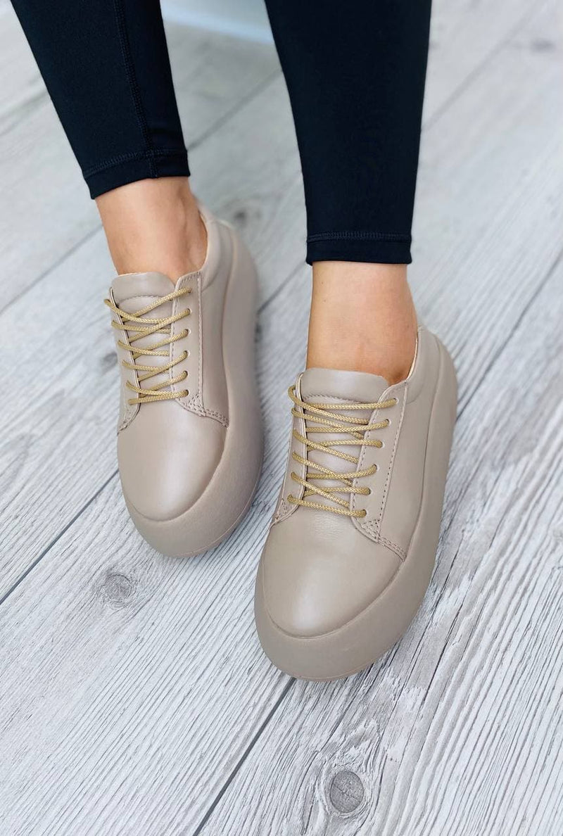 Women Leather Sneakers 1542 Beige
