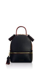 Woman Leather Backpack Lady Anne 'GO GO' Mini Black & Violet