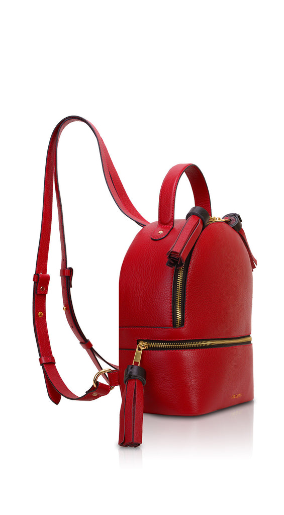 Woman Leather Backpack Lady Anne 'GO GO' Red