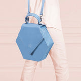 Woman Leather Handbag Lady Anne Diamond Blue