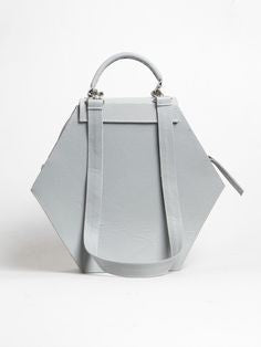 Woman Leather Handbag Lady Anne Diamond Gray