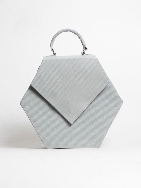 Woman Leather Handbag Lady Anne Diamond Gray